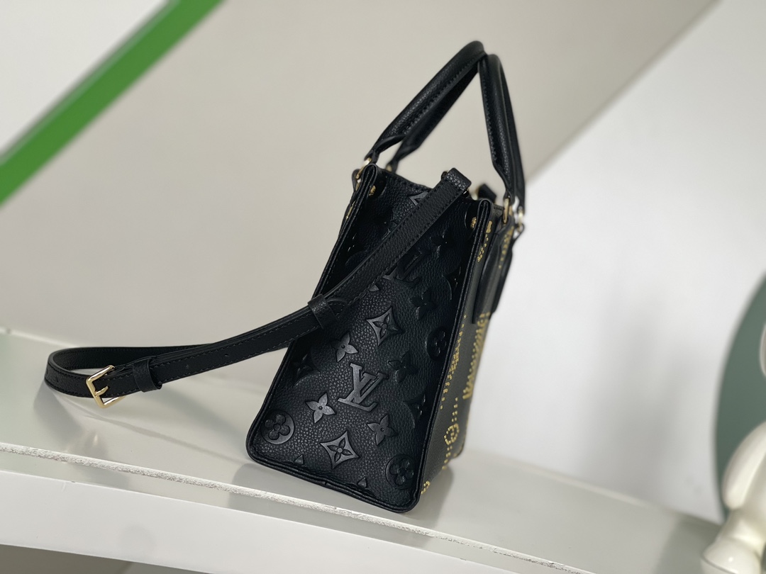 [TOP] Louis Vuitton LV On The Go Big Flower Mommy Bag  25x 11.0 x 19.0 cm- Black