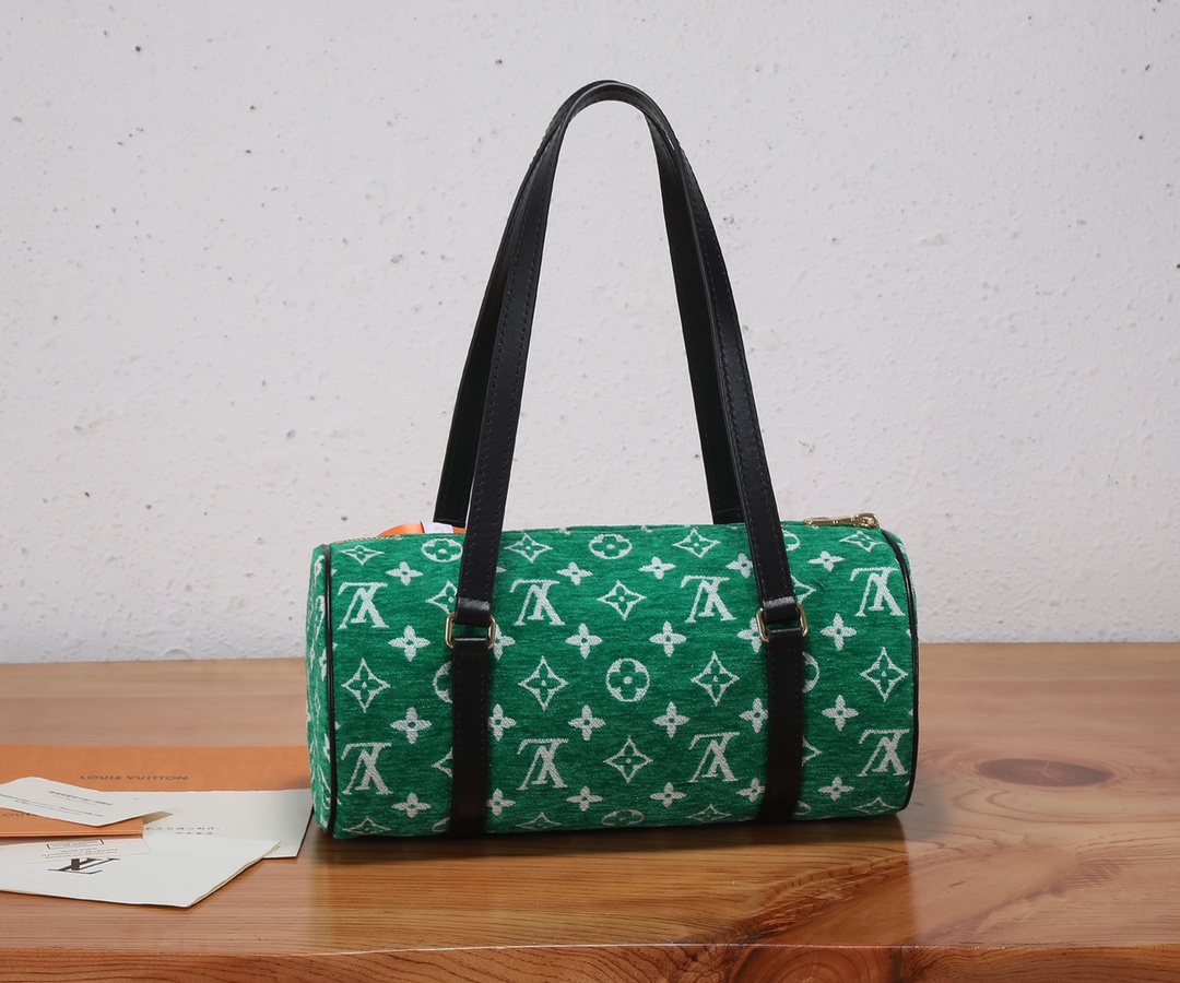 [TOP]  Louis Vuitton LV L*V Nicolas Ghesquière  Papillon Handbag 31 x 15 x 15 cm-Green