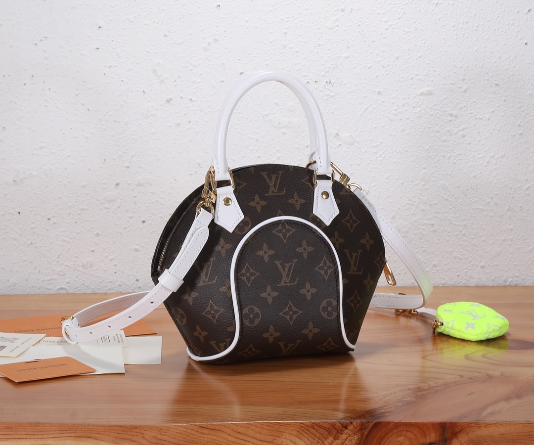 [TOP] Louis Vuitton LV  Nicolas Ghesquière Ellipse BB Handbag Monogram Canvas Curved Handbag 22.5 x 19.5 x 10 cm