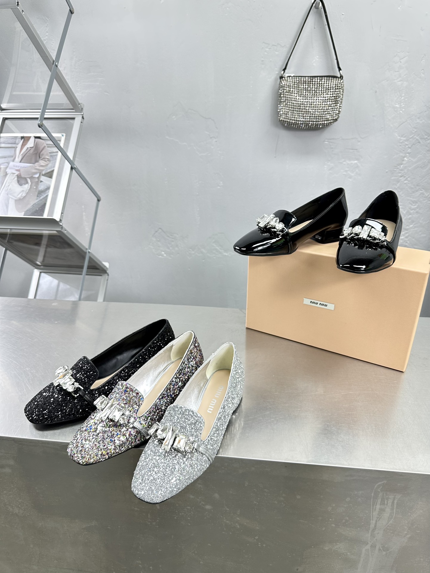 [TOP] Miu Miu Sequin Single Shoe - 4 Colors