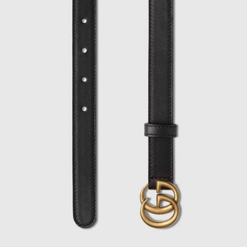 [TOP] GUCCI Classic Antique Copper Belt - 2CM - Black
