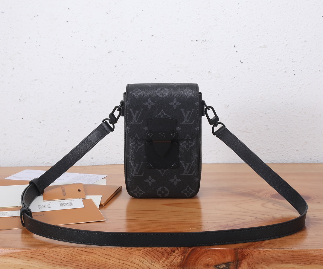 [TOP] Louis Vuitton LV S-Lock Vertical Wearable Monogram Macassar Canvas Handbag 12 x 19 x 7  cm - Two Colors