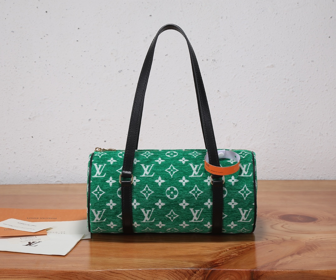 [TOP]  Louis Vuitton LV L*V Nicolas Ghesquière  Papillon Handbag 31 x 15 x 15 cm-Green