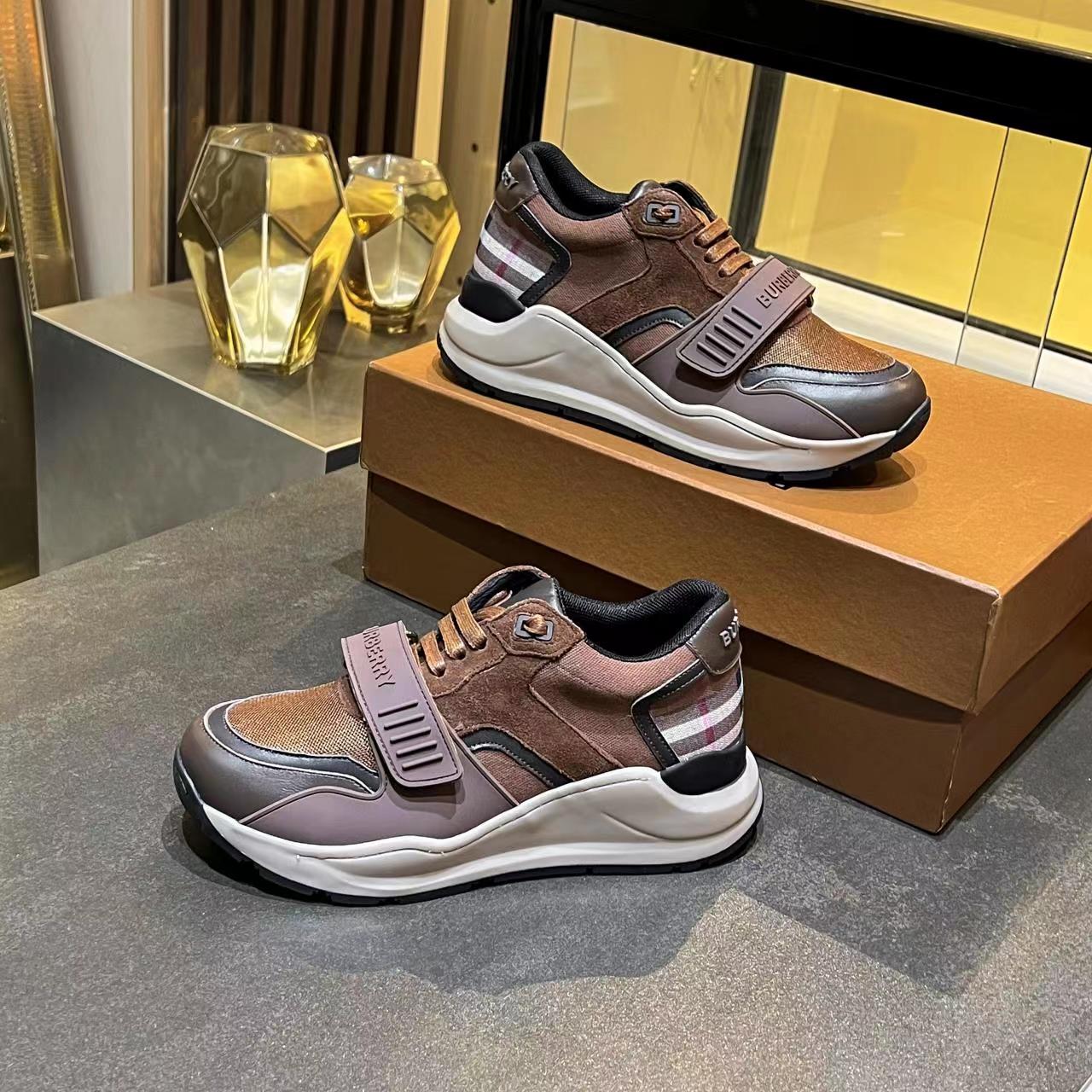 [TOP] BURBERRY Latest Thick Bottom Sports Shoes - Brown