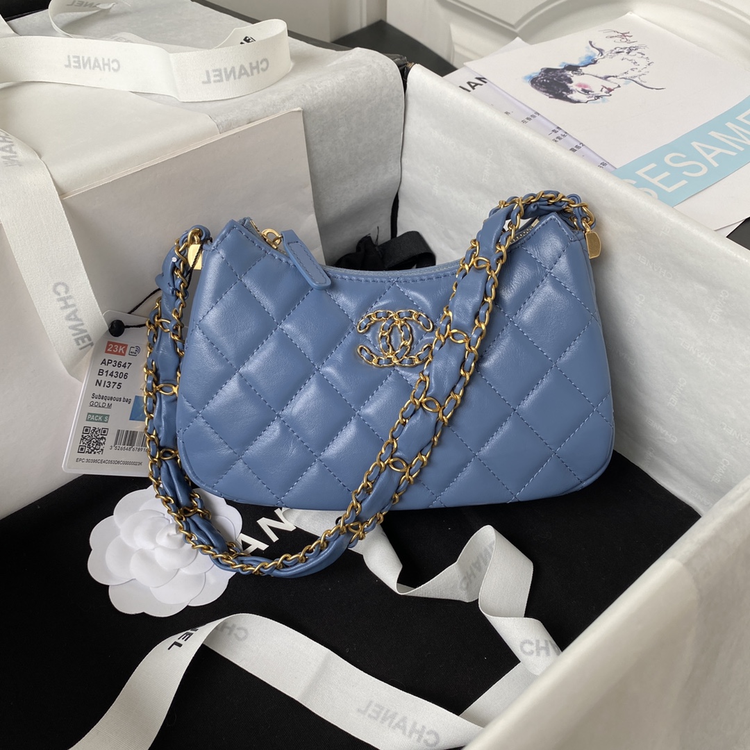 [TOP] CHANEL Small 23khobo Armpit Bag 12×20.5×4.5 cm -GHW- 3 Colors