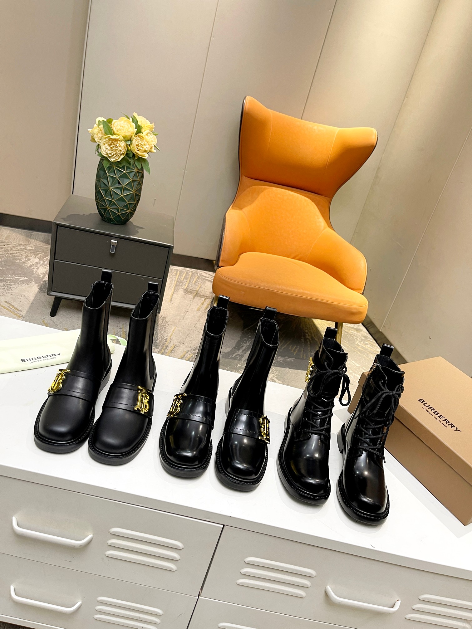 [TOP] BURBERRY New Martin Boots - 4cm - 3 Black