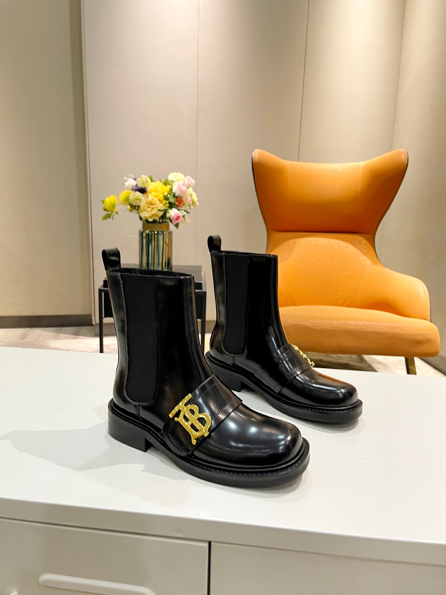 [TOP] BURBERRY New Martin Boots - 4cm - 3 Black