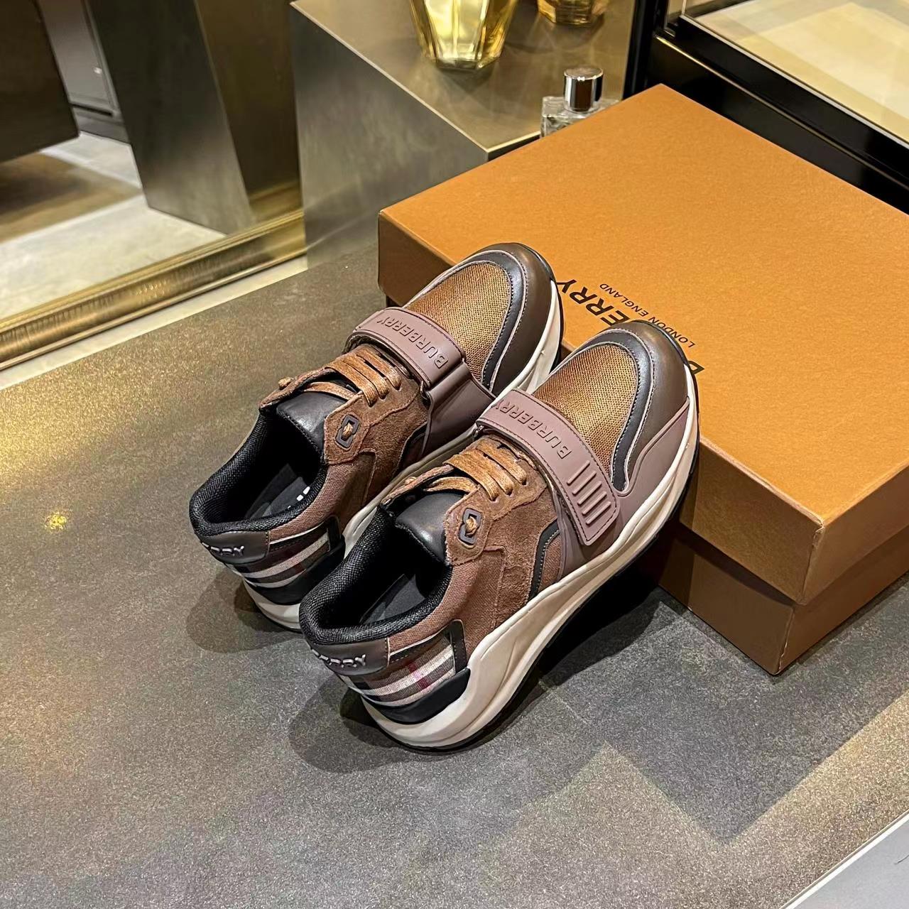 [TOP] BURBERRY Latest Thick Bottom Sports Shoes - Brown
