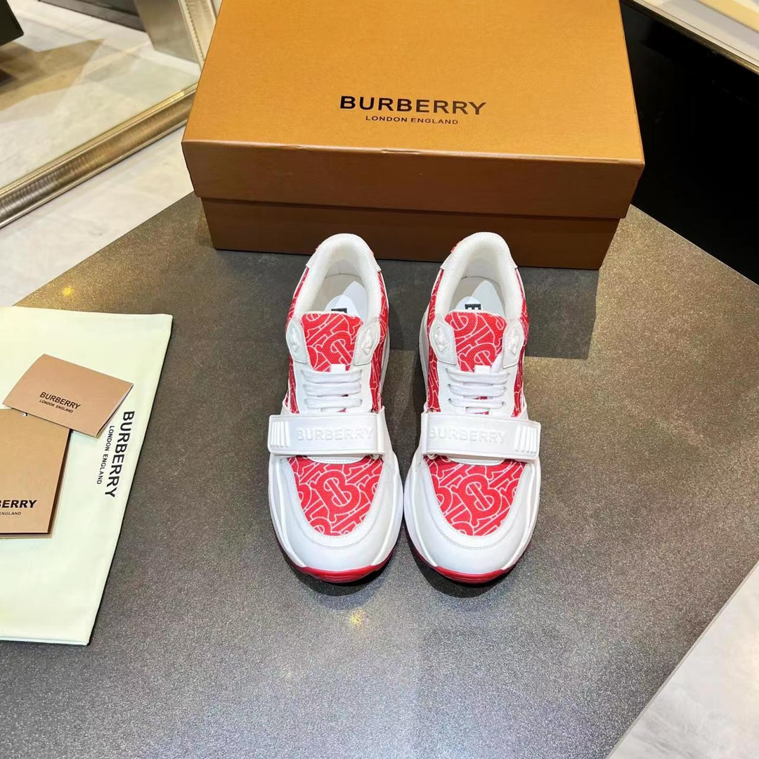[TOP] BURBERRY Latest Thick Bottom Sports Shoes - Red