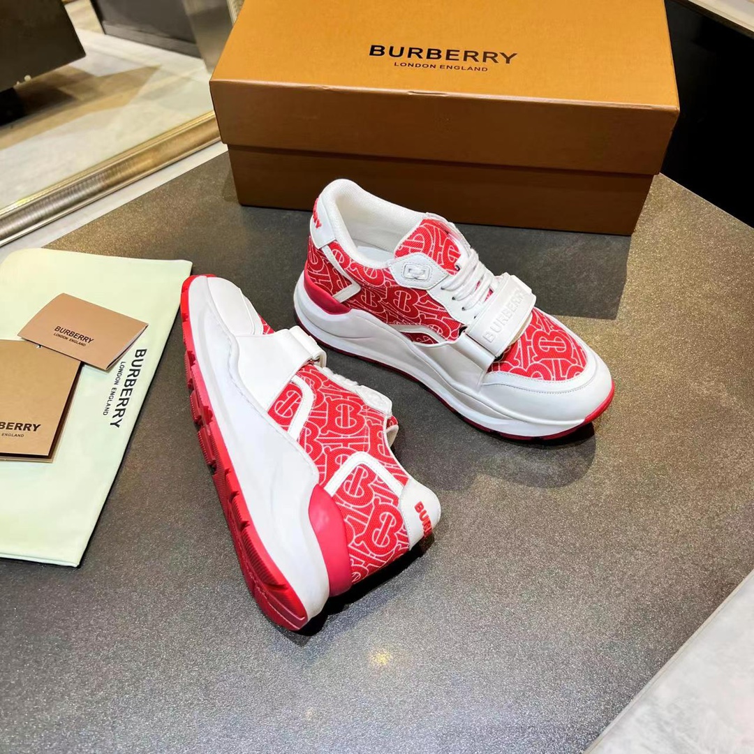 [TOP] BURBERRY Latest Thick Bottom Sports Shoes - Red