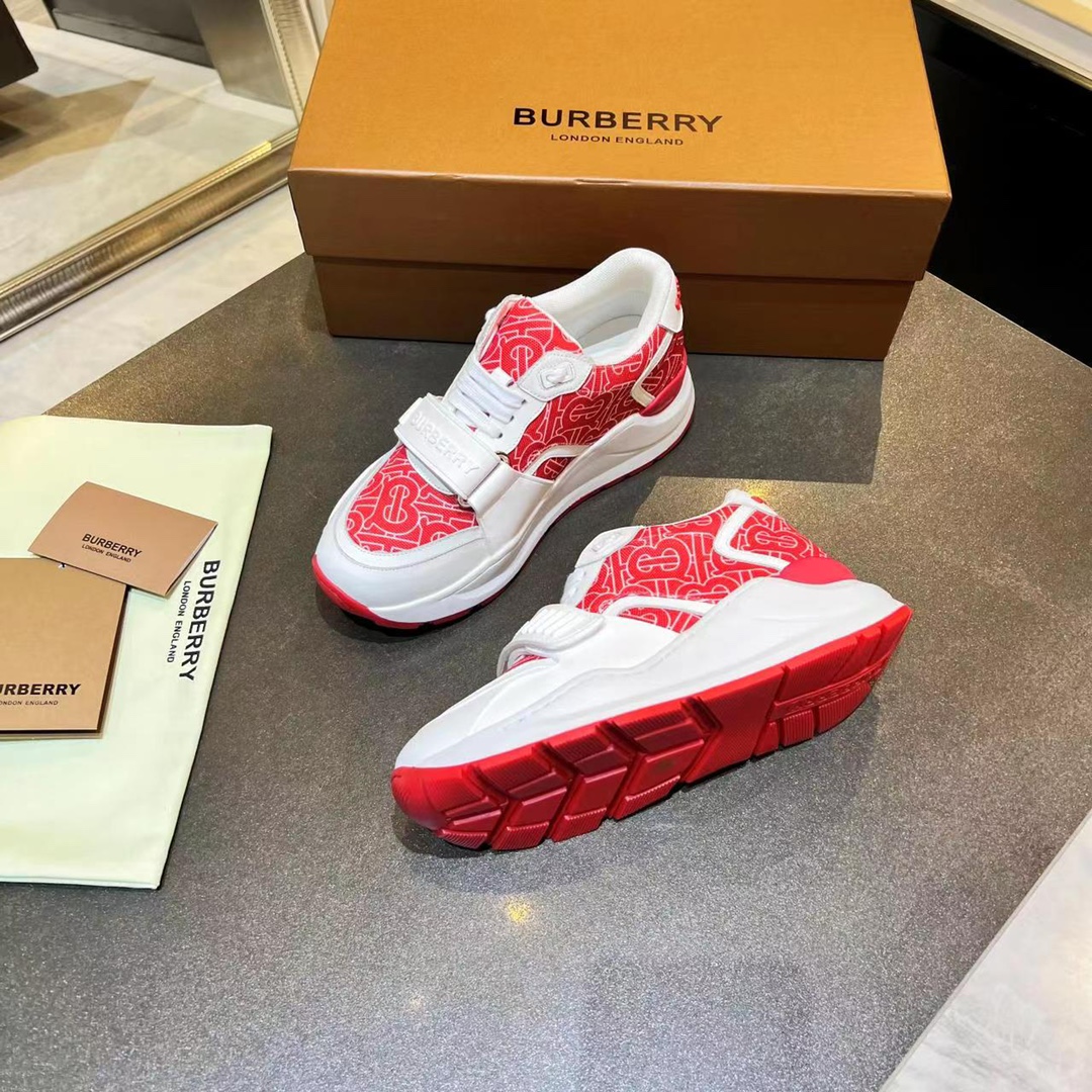 [TOP] BURBERRY Latest Thick Bottom Sports Shoes - Red