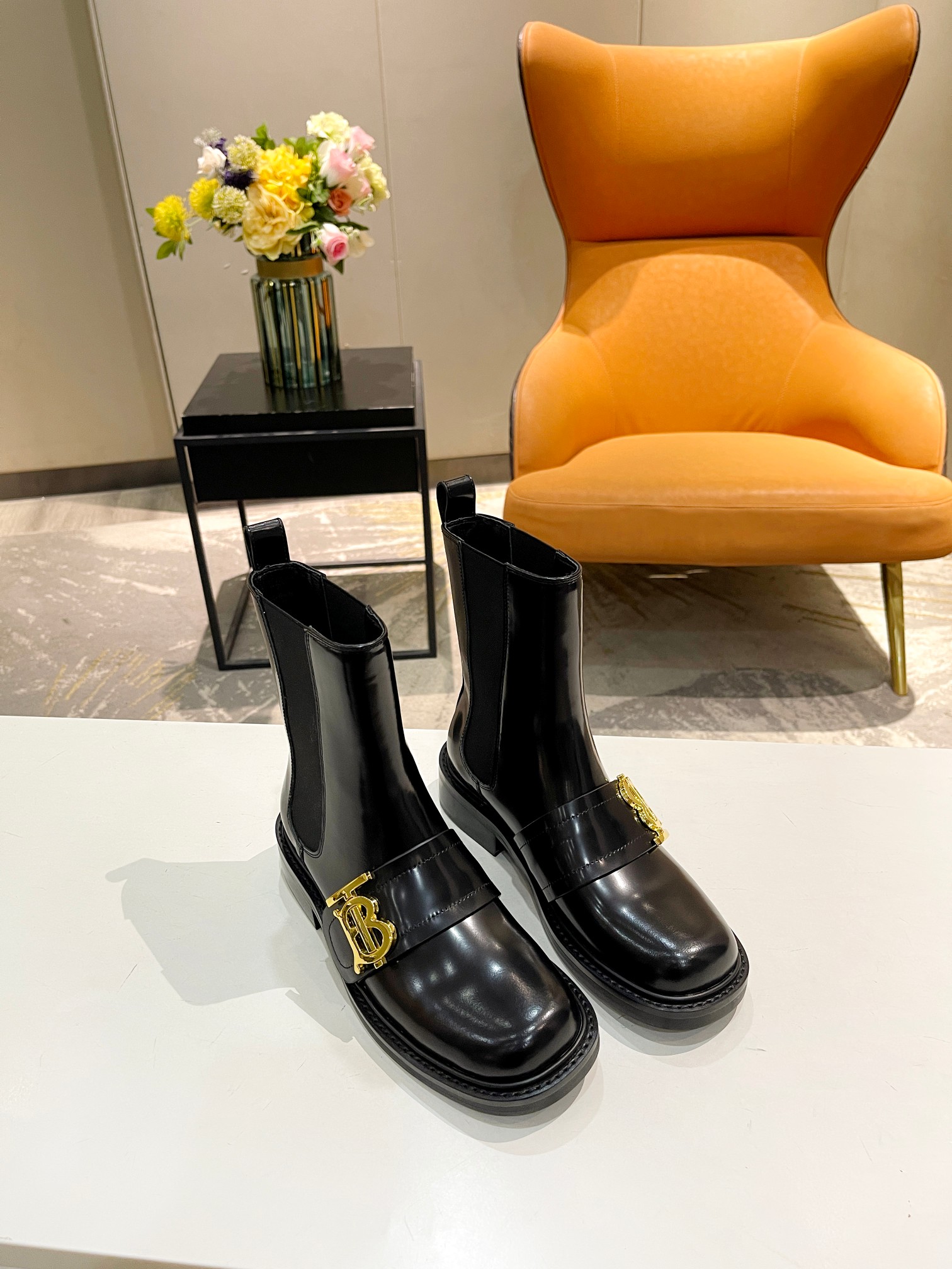 [TOP] BURBERRY New Martin Boots - 4cm - 3 Black