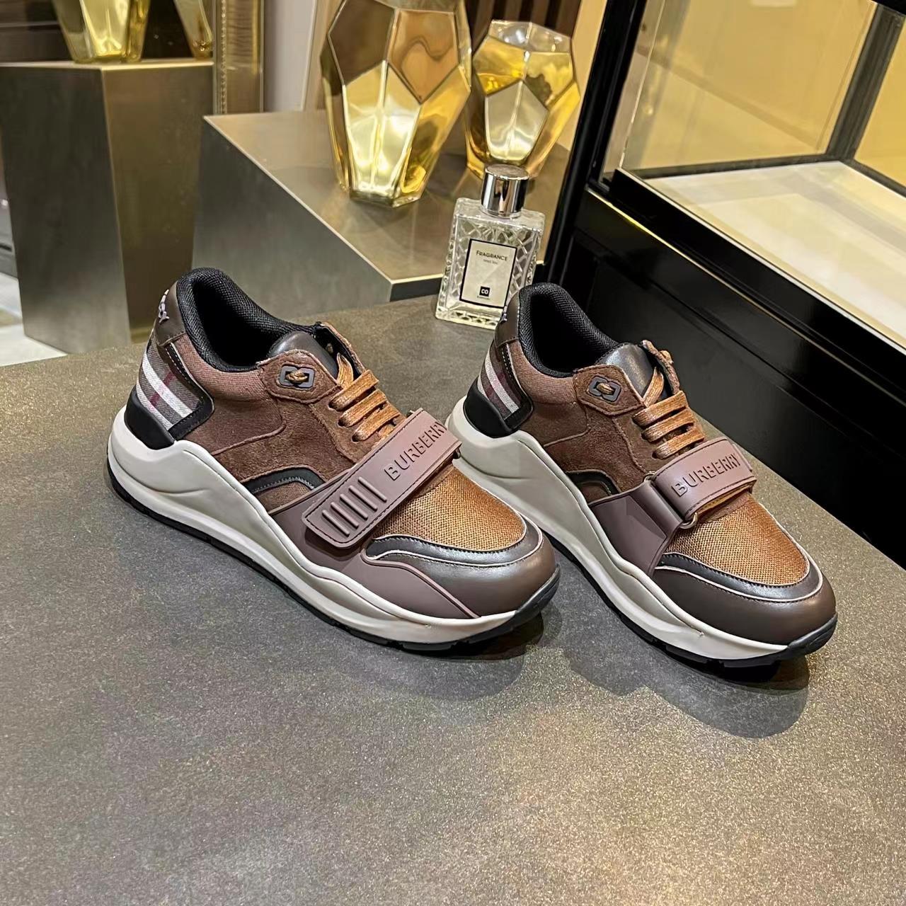 [TOP] BURBERRY Latest Thick Bottom Sports Shoes - Brown
