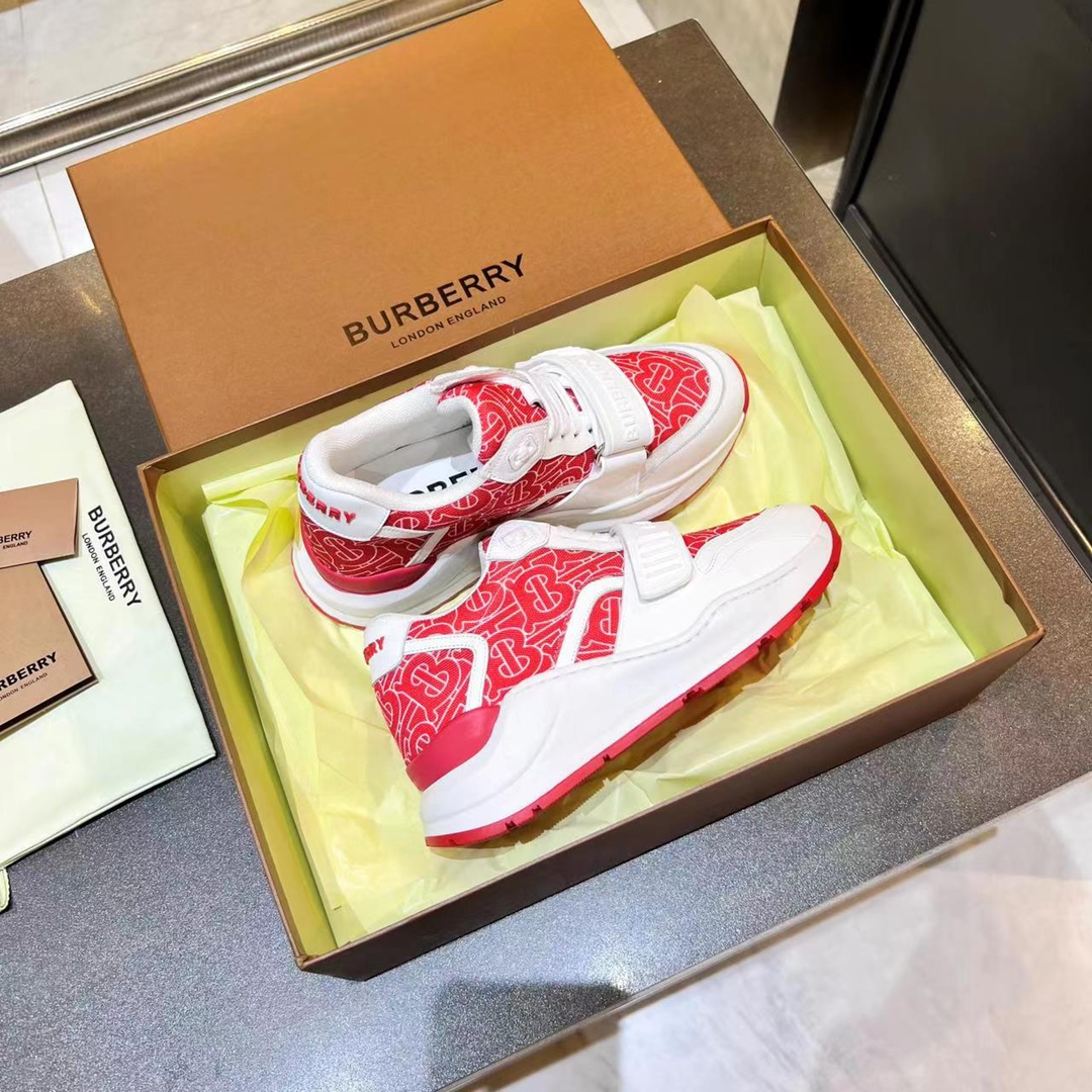 [TOP] BURBERRY Latest Thick Bottom Sports Shoes - Red