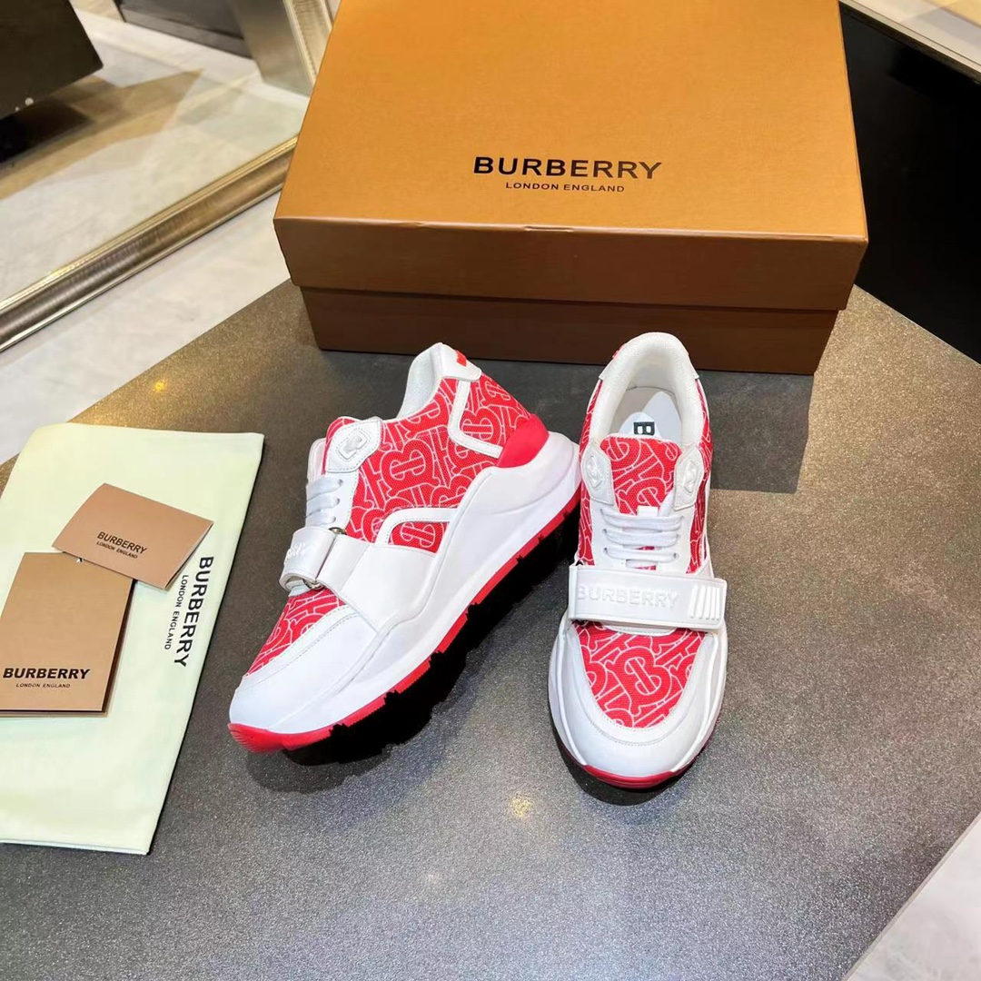 [TOP] BURBERRY Latest Thick Bottom Sports Shoes - Red