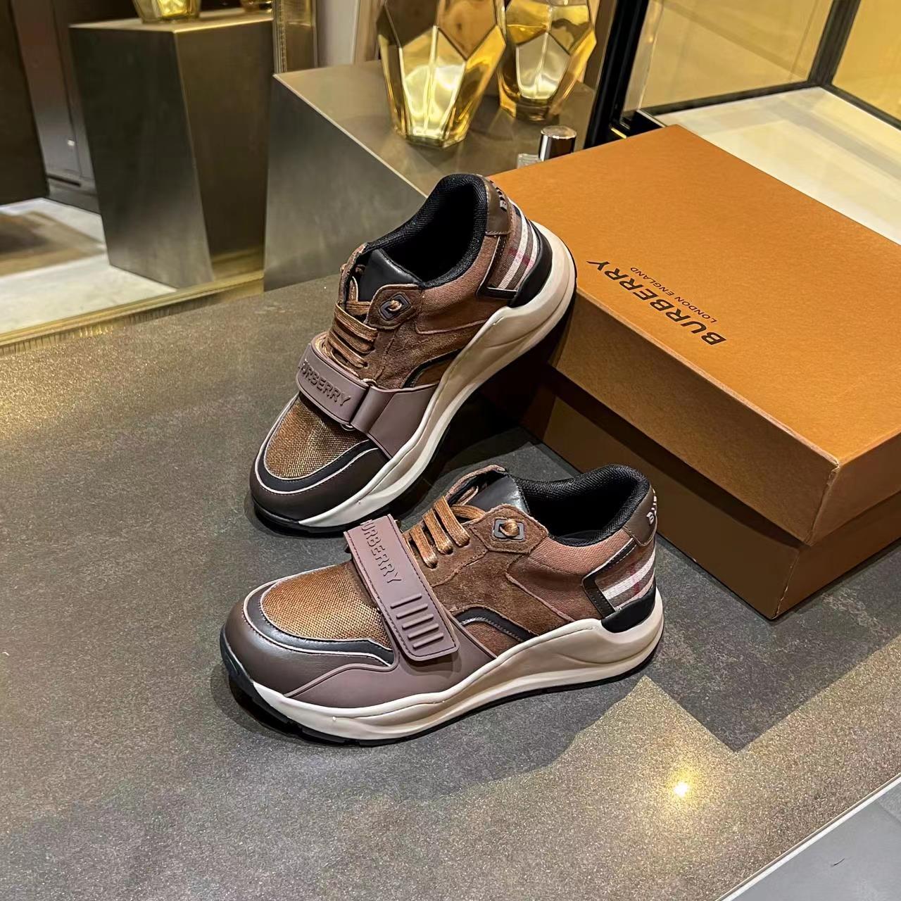 [TOP] BURBERRY Latest Thick Bottom Sports Shoes - Brown