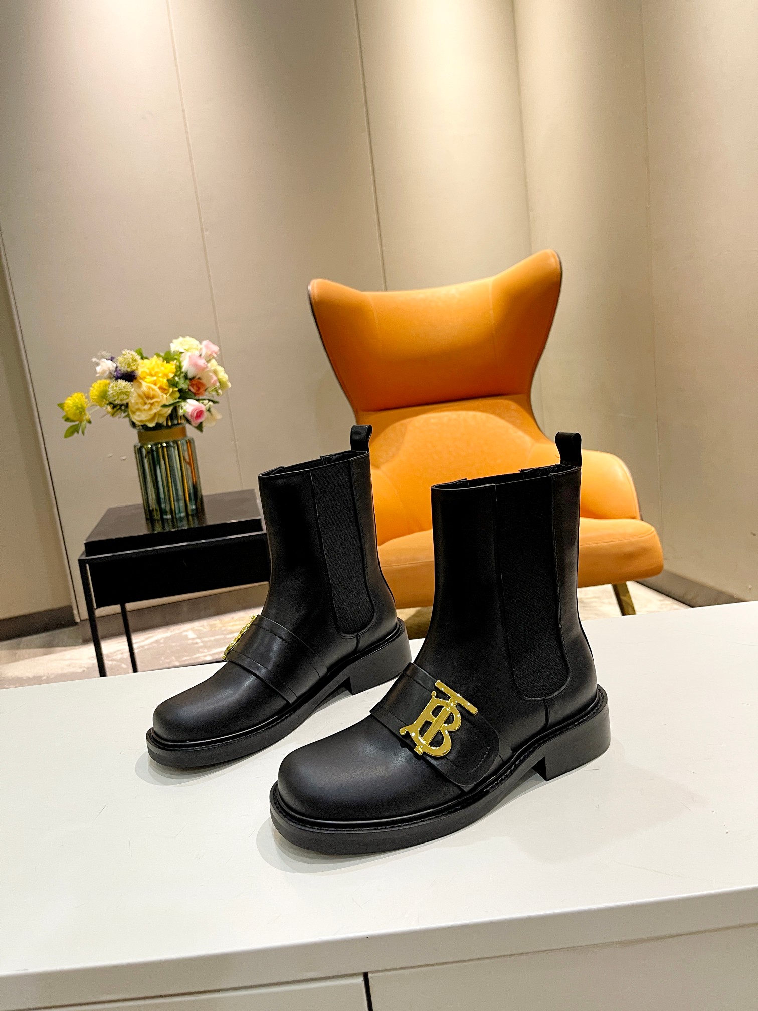 [TOP] BURBERRY New Martin Boots - 4cm - 3 Black