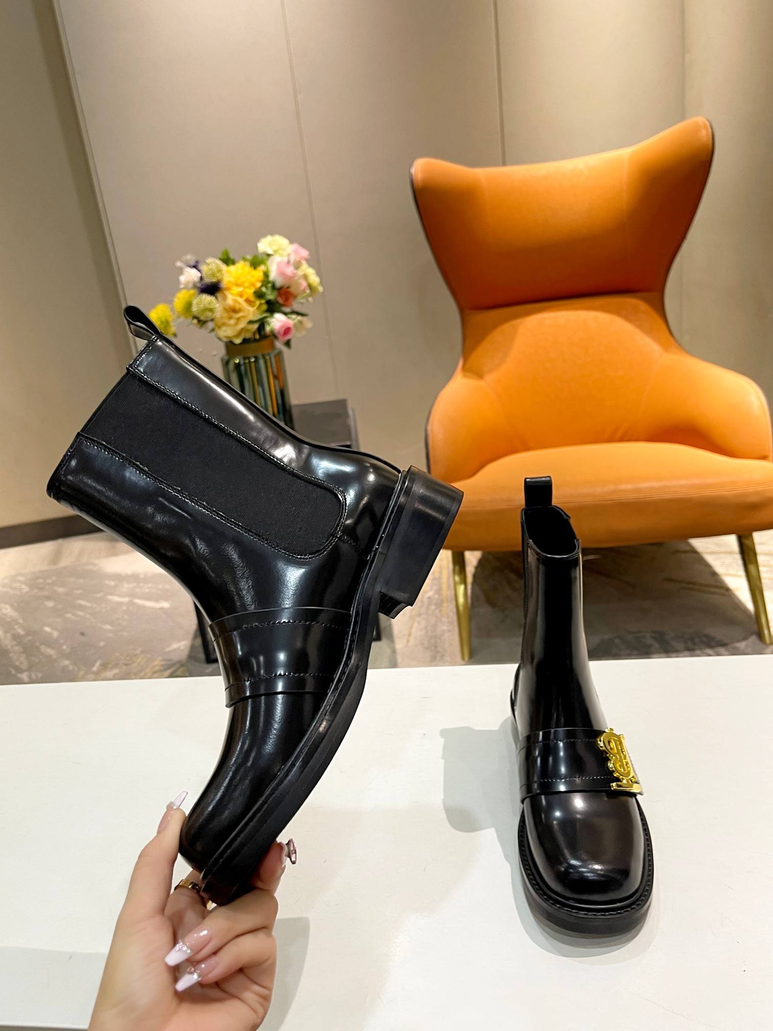 [TOP] BURBERRY New Martin Boots - 4cm - 3 Black