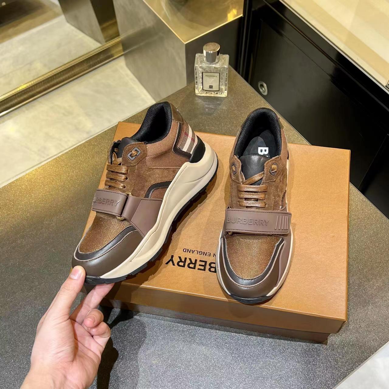 [TOP] BURBERRY Latest Thick Bottom Sports Shoes - Brown