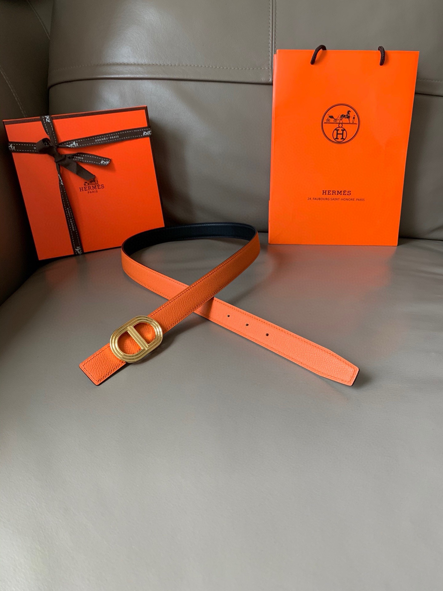 [TOP] HERMES Double Sided Waistband - 2.4CM