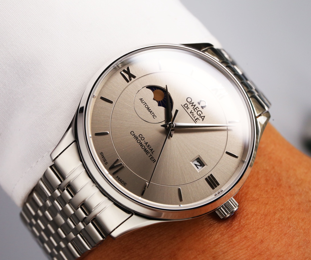 [TOP] OMEGA Sun Moon Star Series White Steel Watch- OMEGA