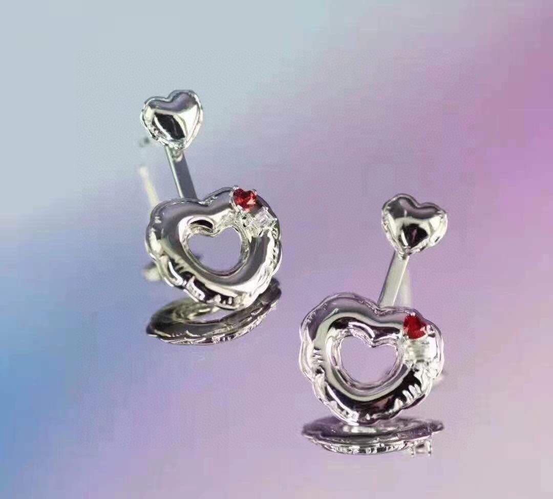 [TOP] Bottega Veneta BV Openwork Heart-shaped Earrings - Silver