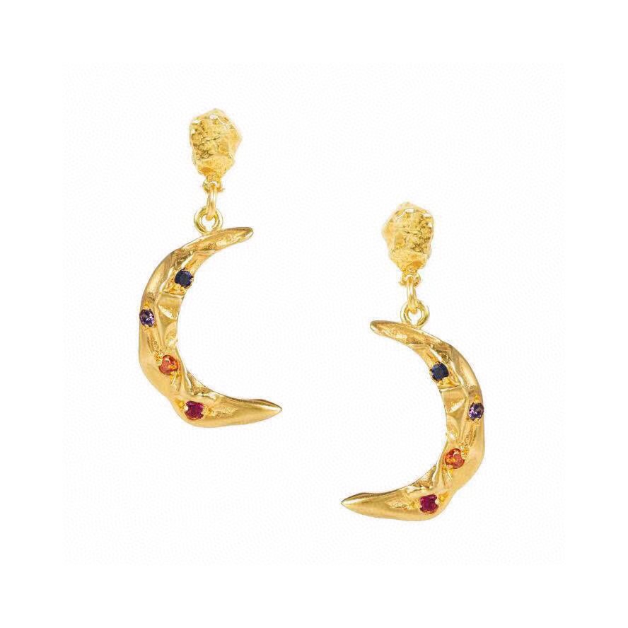 [TOP] CELINE Crescent Earrings - Gold