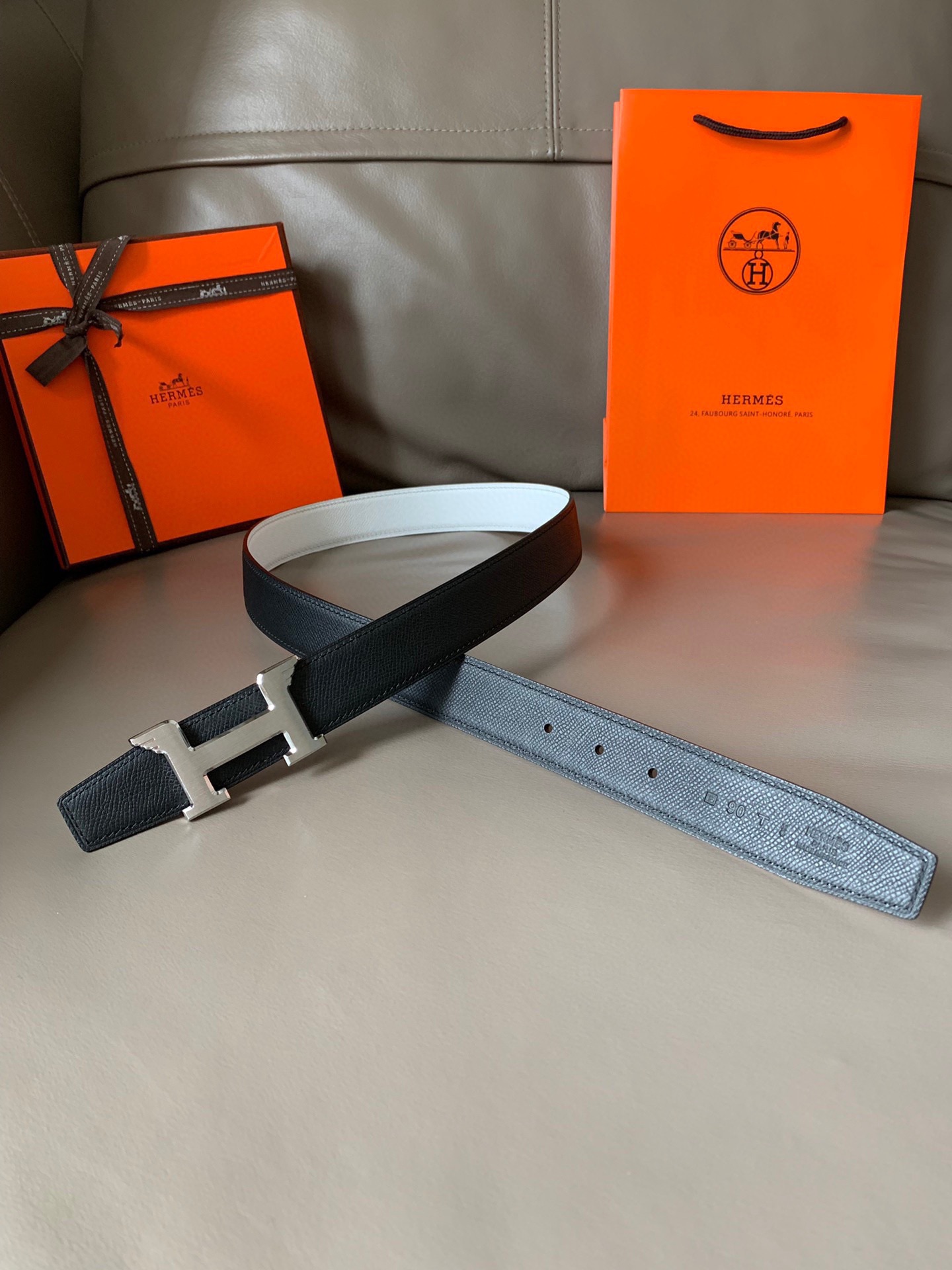 [TOP] HERMES Double Sided Waistband - 3.2CM