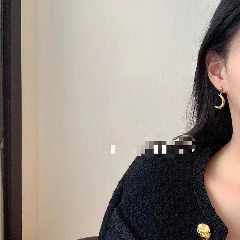 [TOP] CELINE Crescent Earrings - Gold