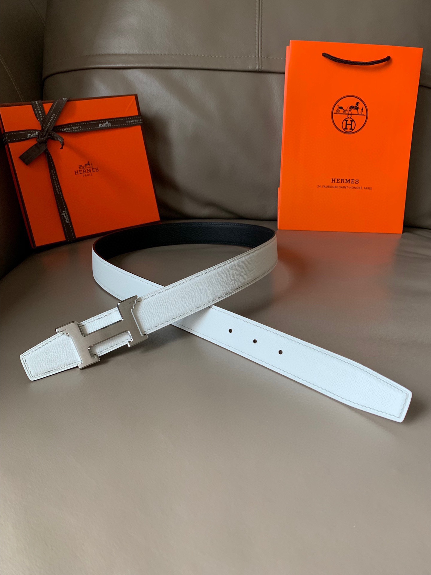 [TOP] HERMES Double Sided Waistband - 3.2CM