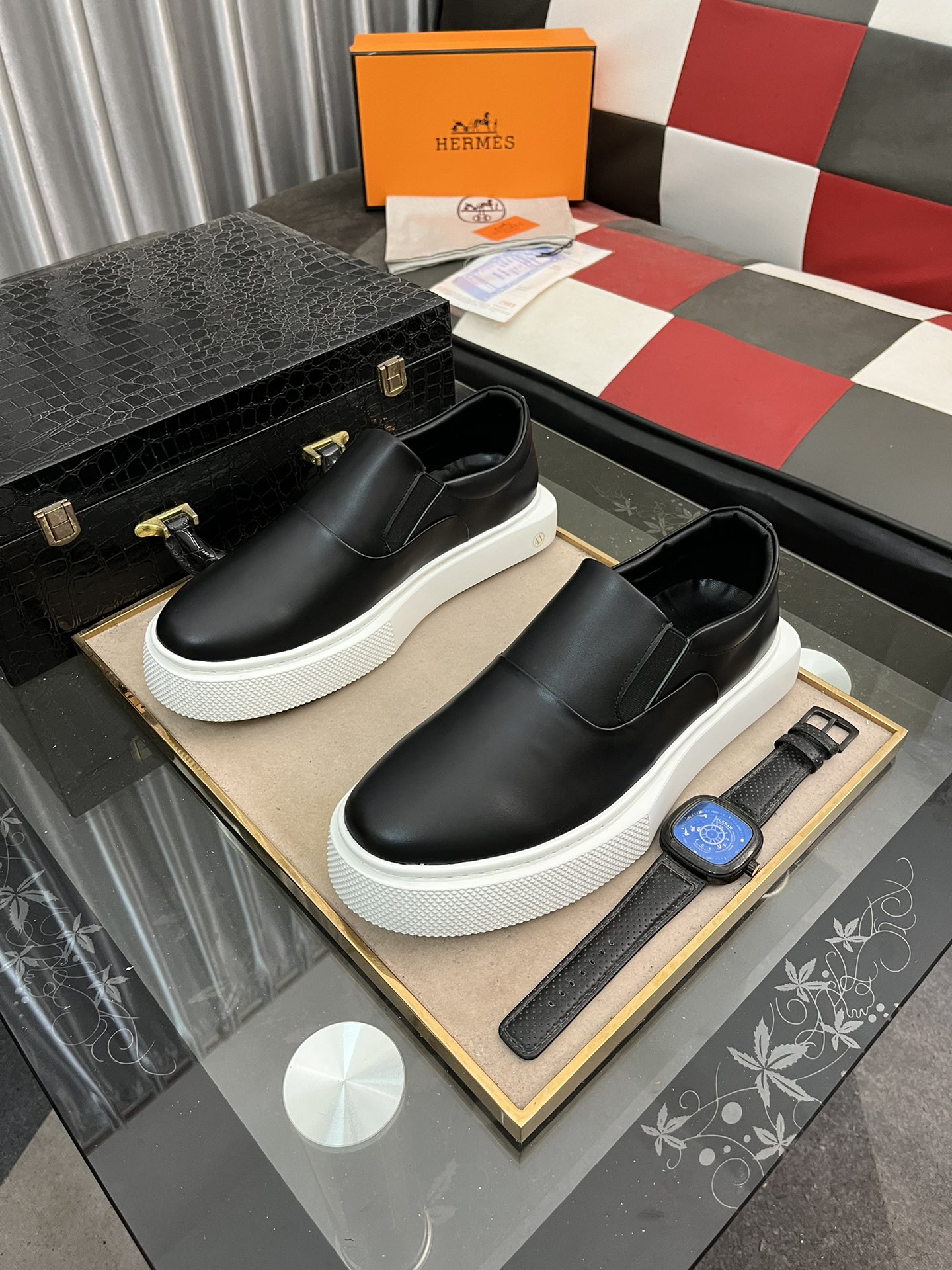 [TOP] HERMES Men's Casual Lefu Shoes - 2 Colors