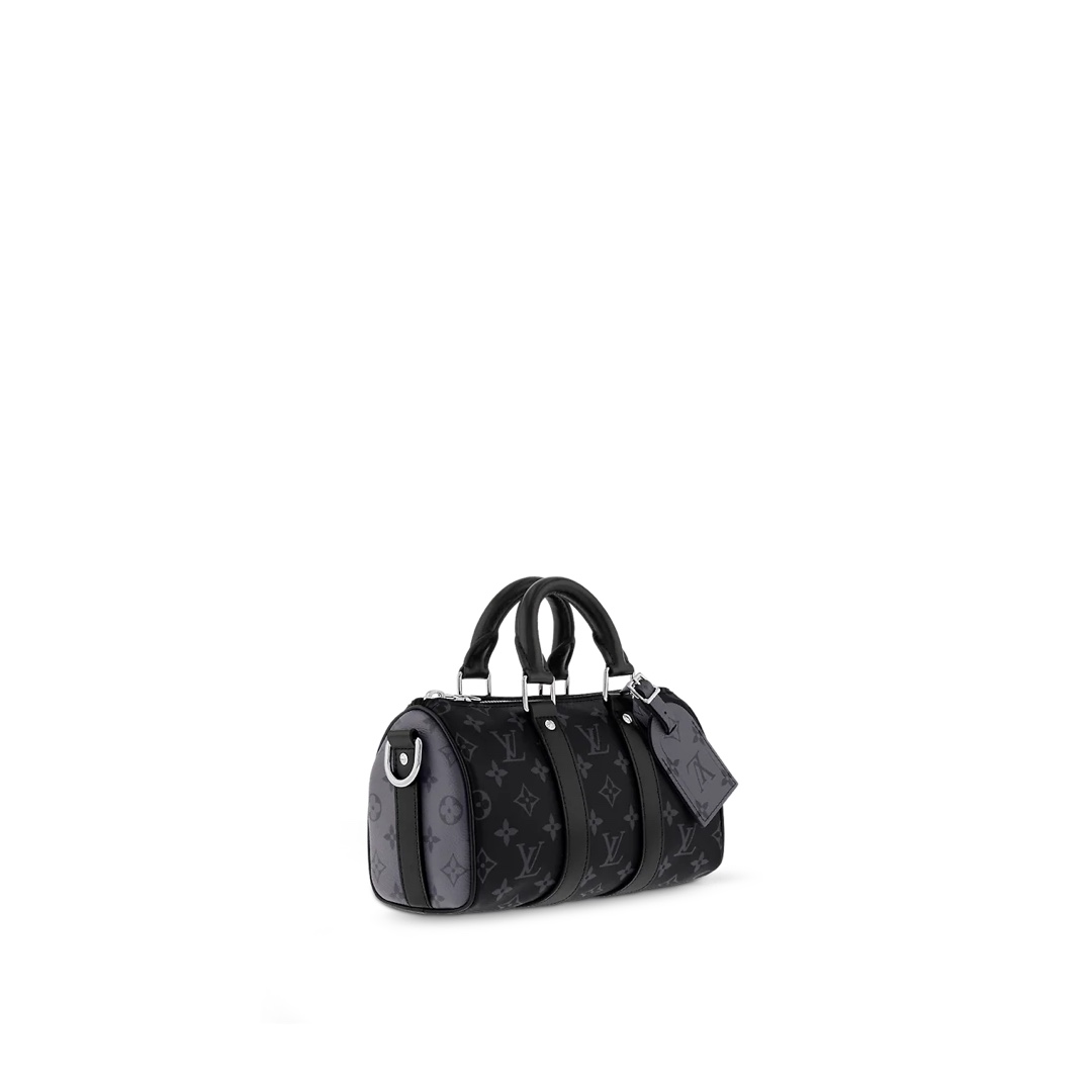 [TOP] Louis Vuitton LV Keepall 25 Handbag Monogram Eclipse Reverse Canvas Bag  25 x 15 x 11  cm-Black