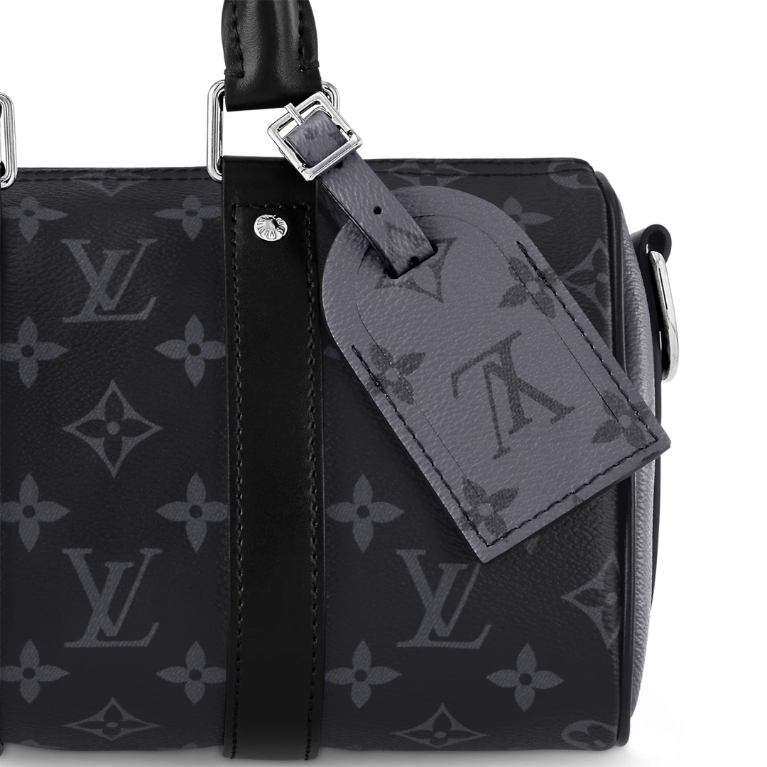[TOP] Louis Vuitton LV Keepall 25 Handbag Monogram Eclipse Reverse Canvas Bag  25 x 15 x 11  cm-Black