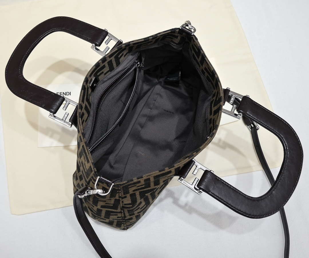 [TOP] FENDI F Family Jacquard Handbag