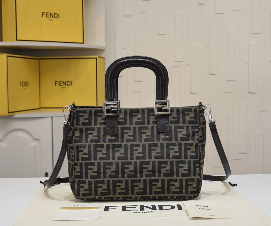 [TOP] FENDI F Family Jacquard Handbag