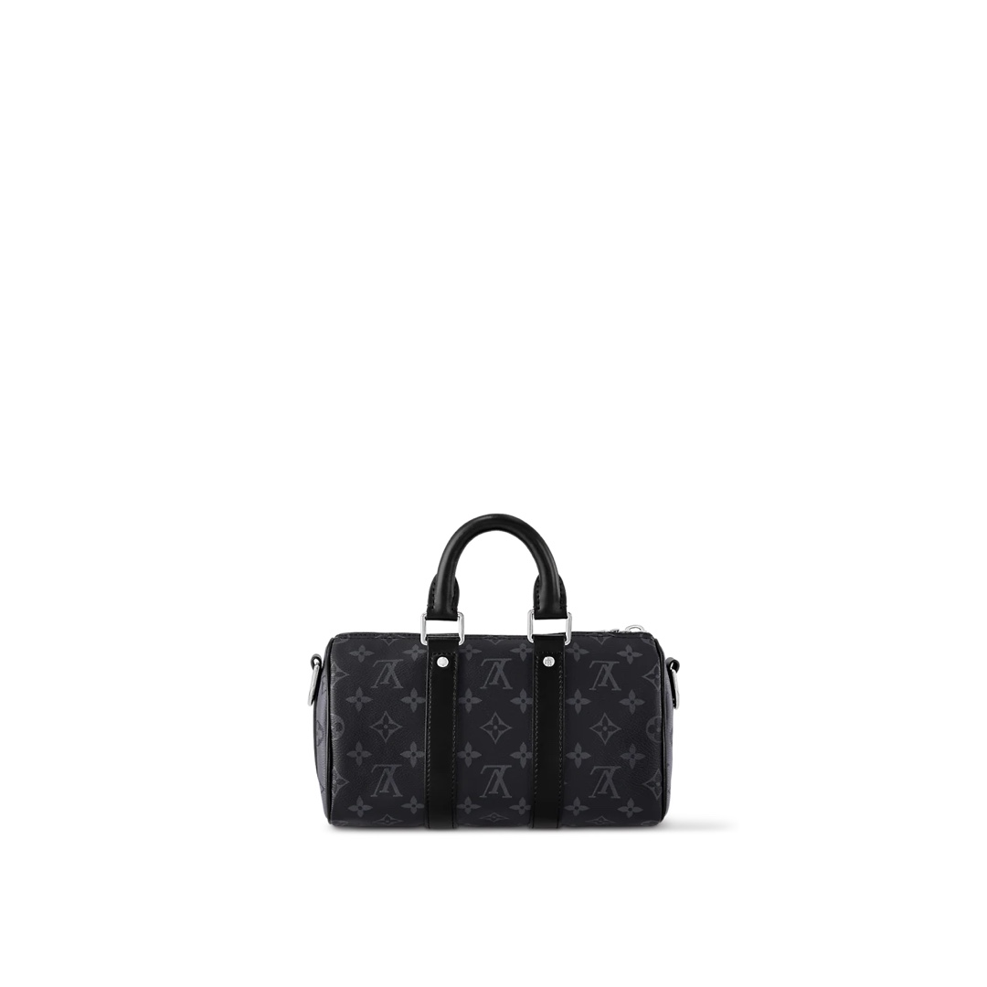 [TOP] Louis Vuitton LV Keepall 25 Handbag Monogram Eclipse Reverse Canvas Bag  25 x 15 x 11  cm-Black