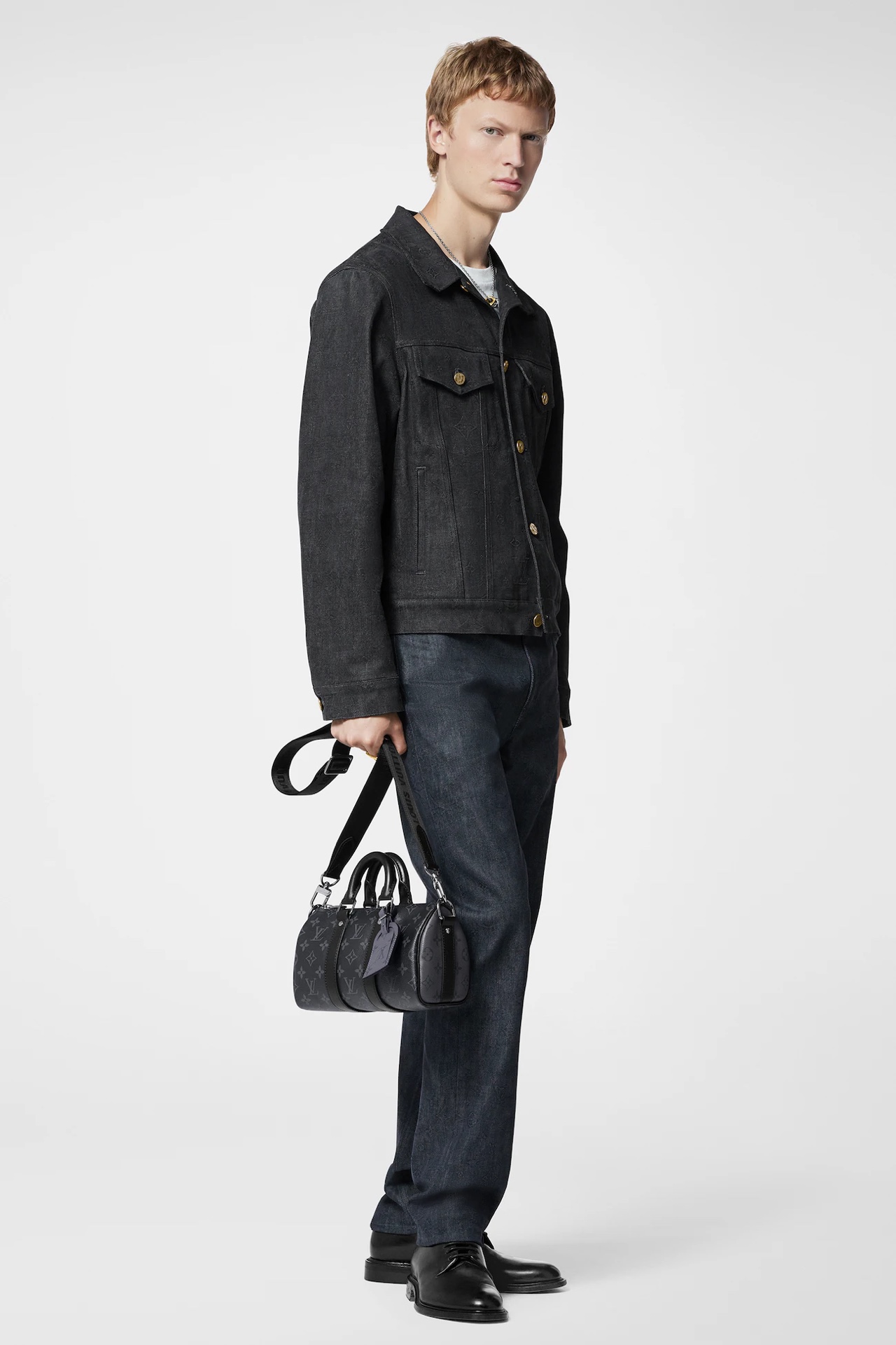 [TOP] Louis Vuitton LV Keepall 25 Handbag Monogram Eclipse Reverse Canvas Bag  25 x 15 x 11  cm-Black