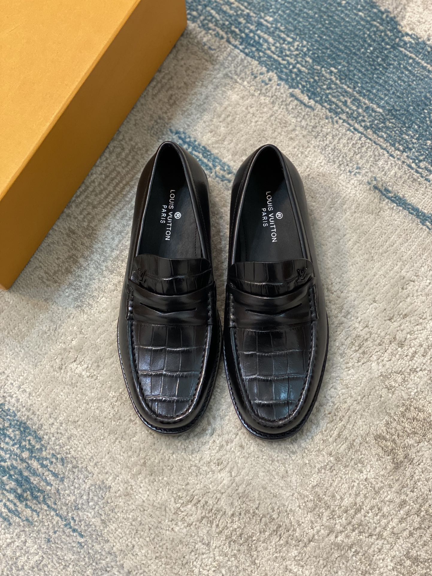 [TOP]Louis Vuitton LV Cowhide And Handmade Lefu Shoes - Black