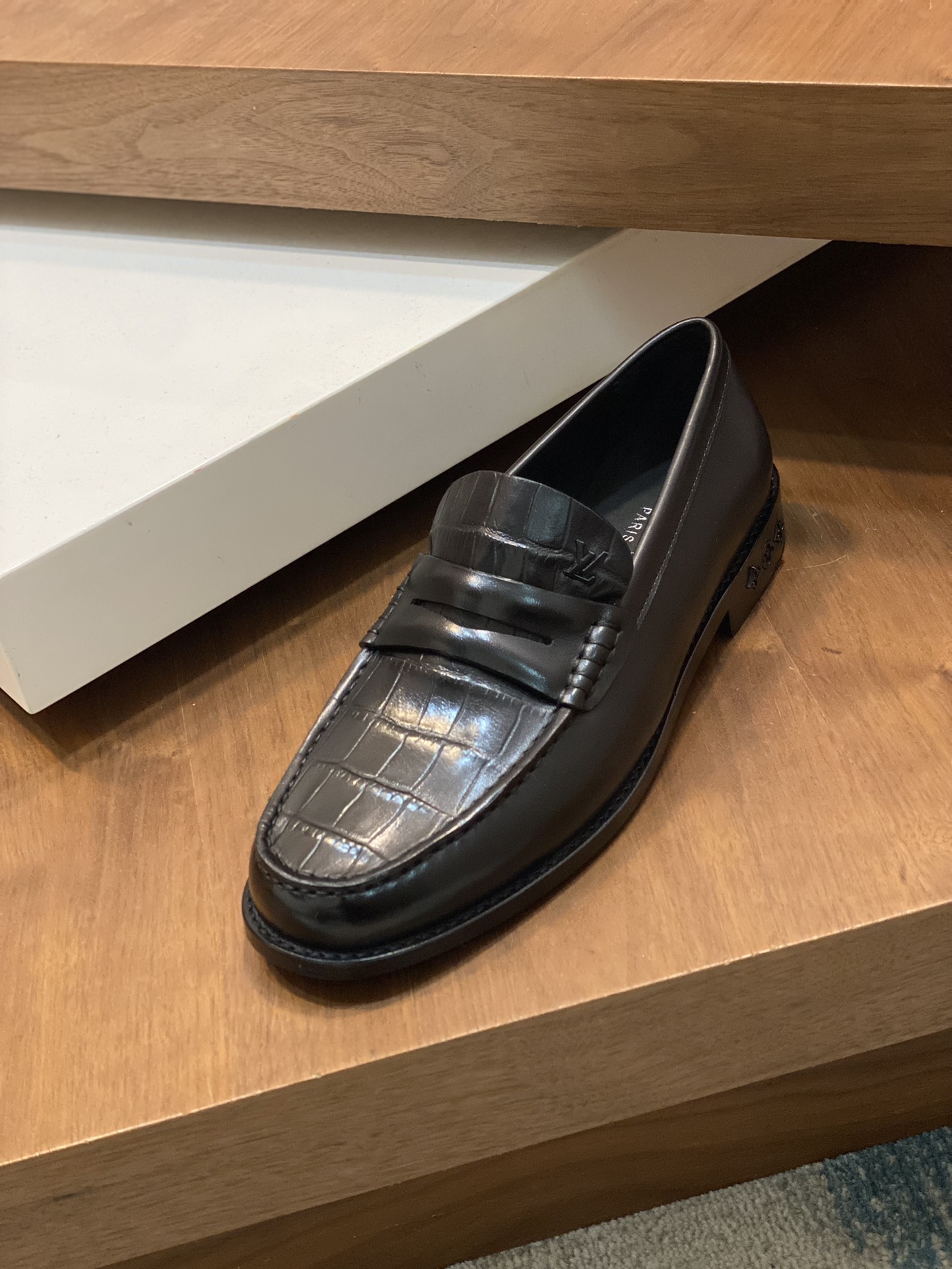 [TOP]Louis Vuitton LV Cowhide And Handmade Lefu Shoes - Black