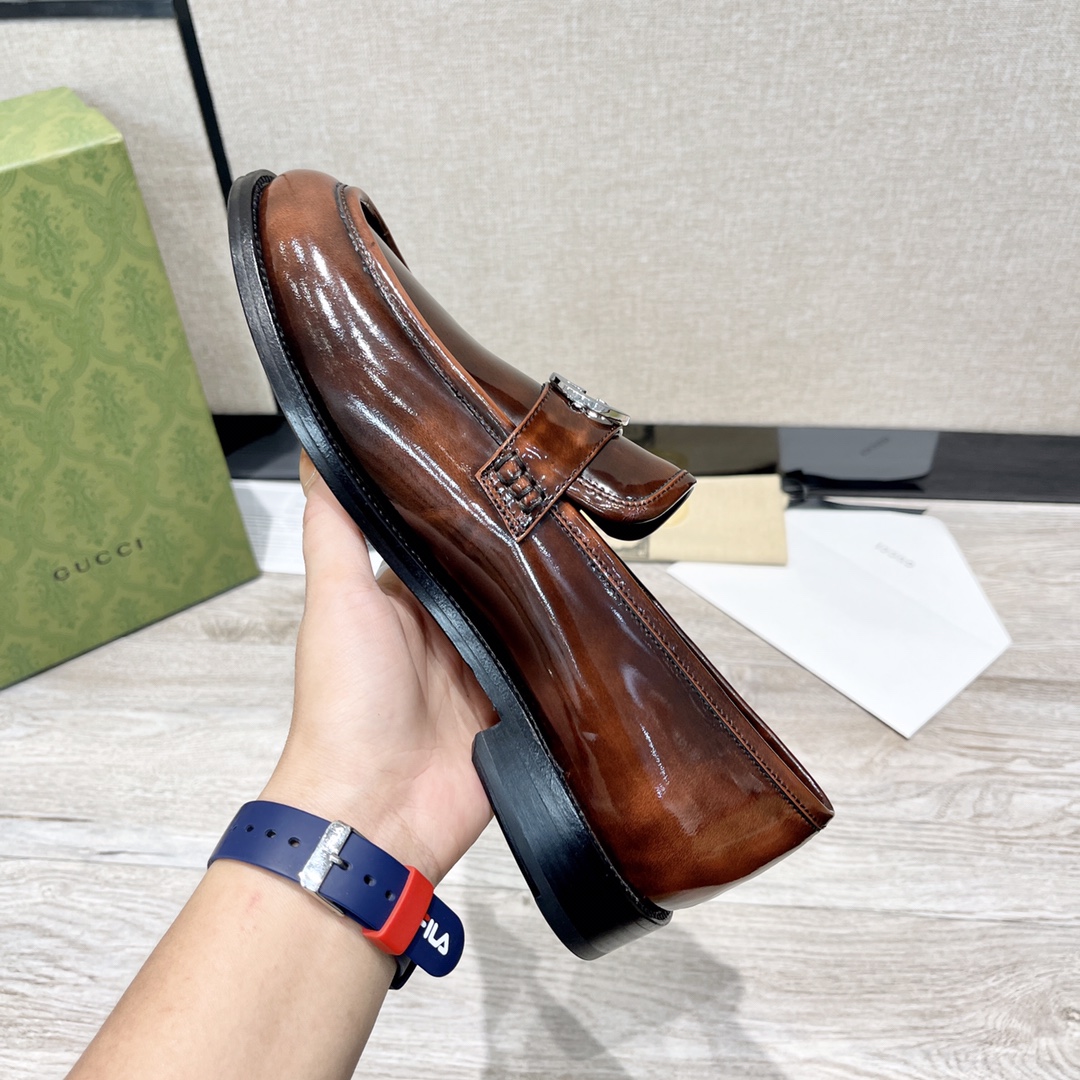 [TOP] GUCCI Men's Cowhide Loafers