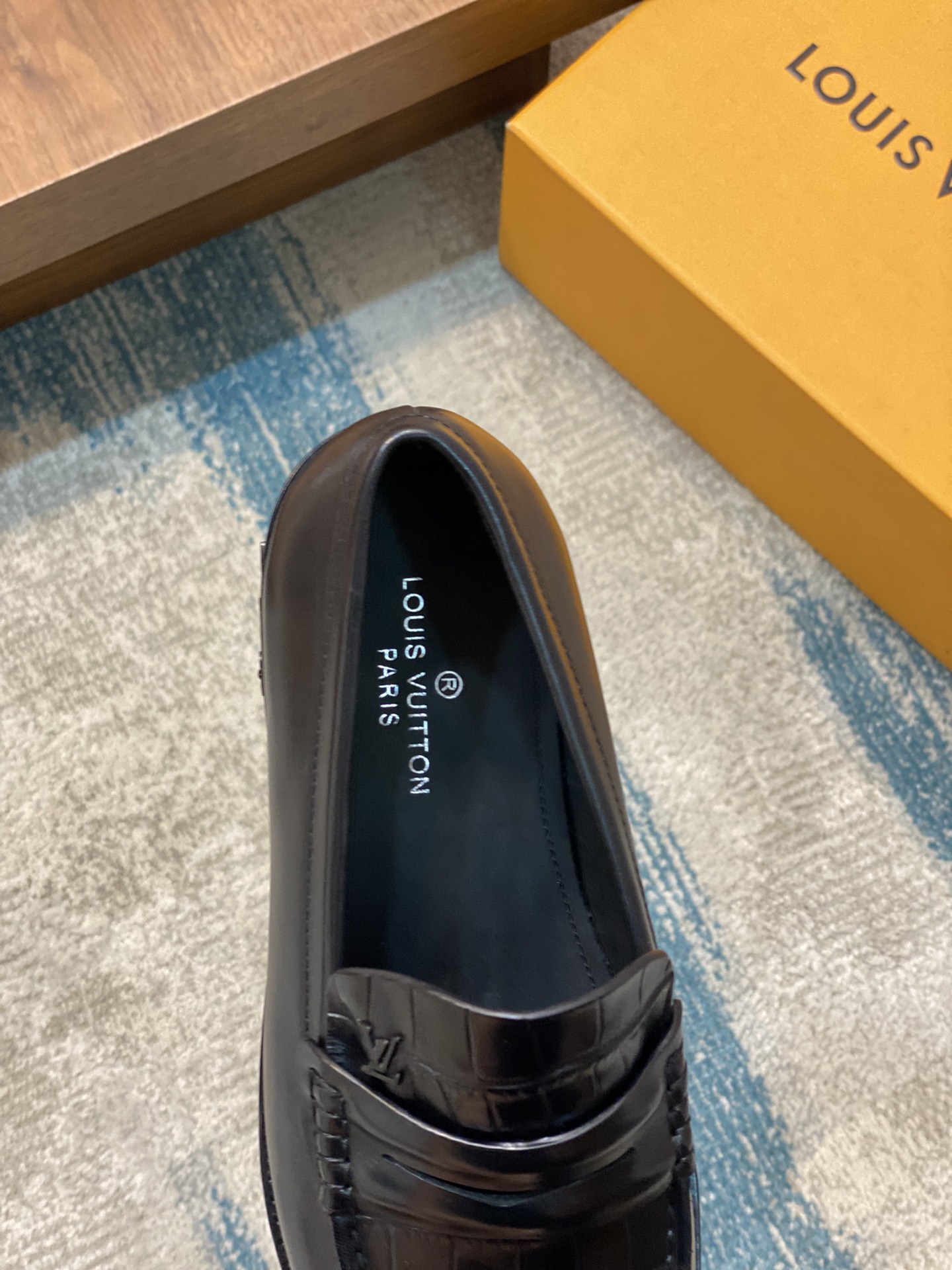 [TOP]Louis Vuitton LV Cowhide And Handmade Lefu Shoes - Black