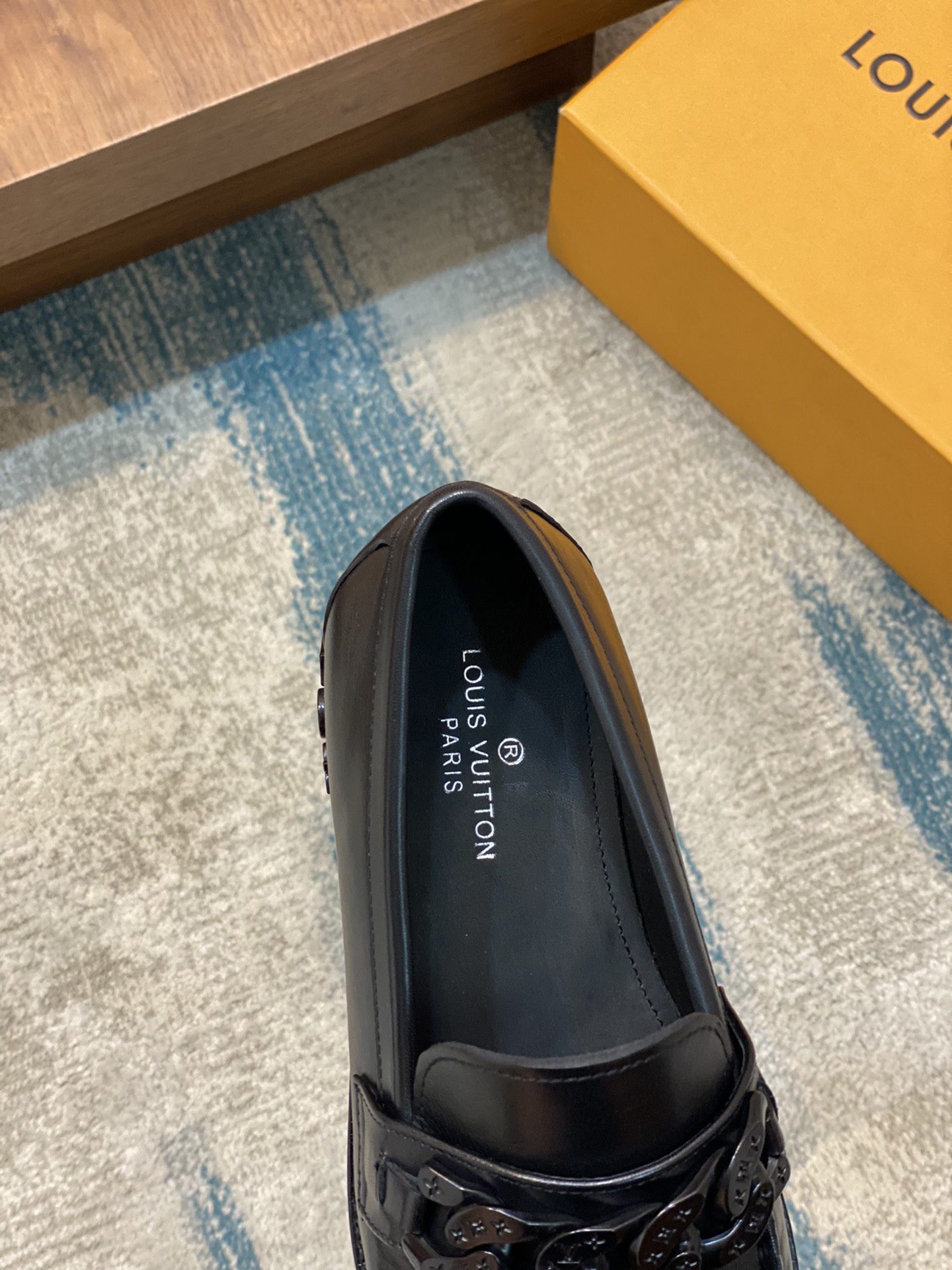 [TOP]Louis Vuitton LV Cowhide And Handmade Lefu Shoes - Black