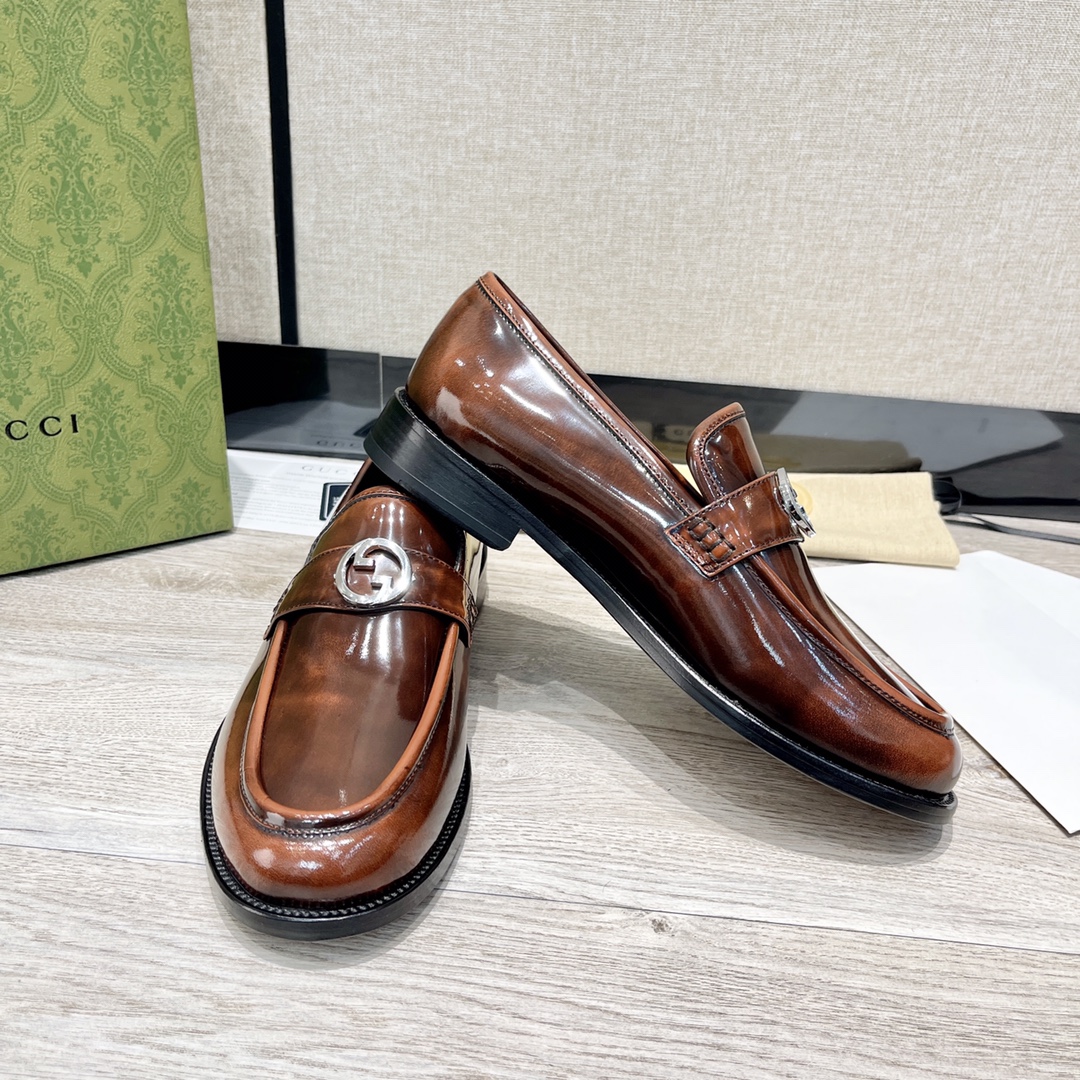 [TOP] GUCCI Men's Cowhide Loafers