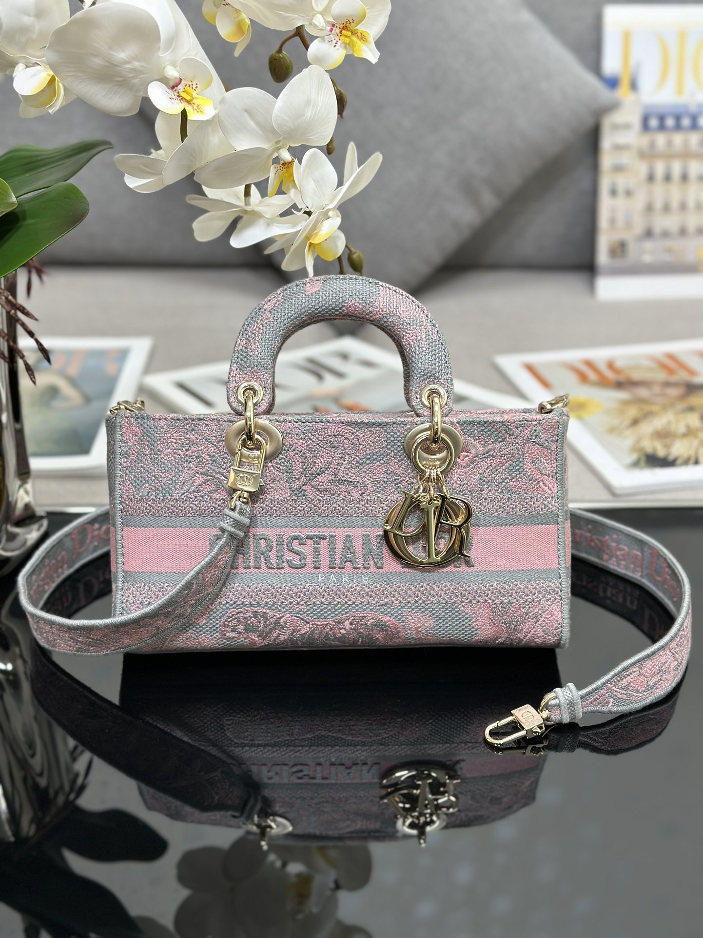 [TOP] Christian Dior Lady D-Joy Horizontal Magpie Bag  26 x 13.5 x 5 cm - 2 Colors