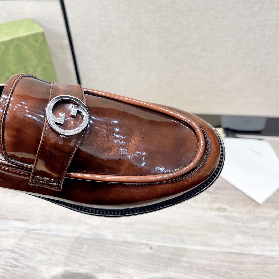 [TOP] GUCCI Men's Cowhide Loafers