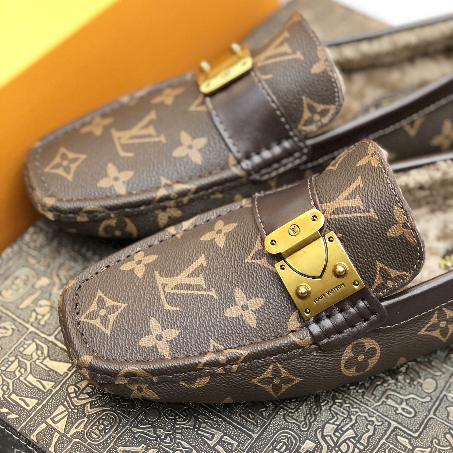 [TOP]Louis Vuitton LV Autumn And Winter Men's Flat Shoes - Brown