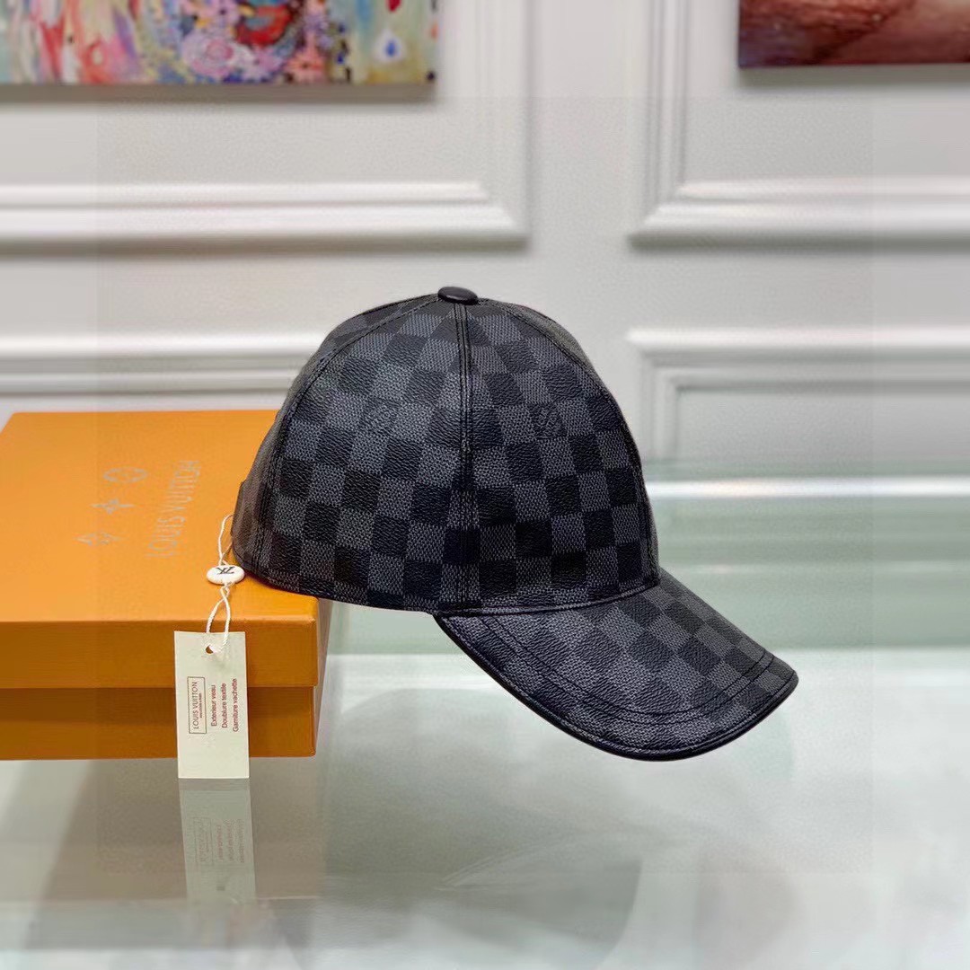 [TOP] Louis Vuitton LV Baseball Hat Canvas - Black - Damier Azur