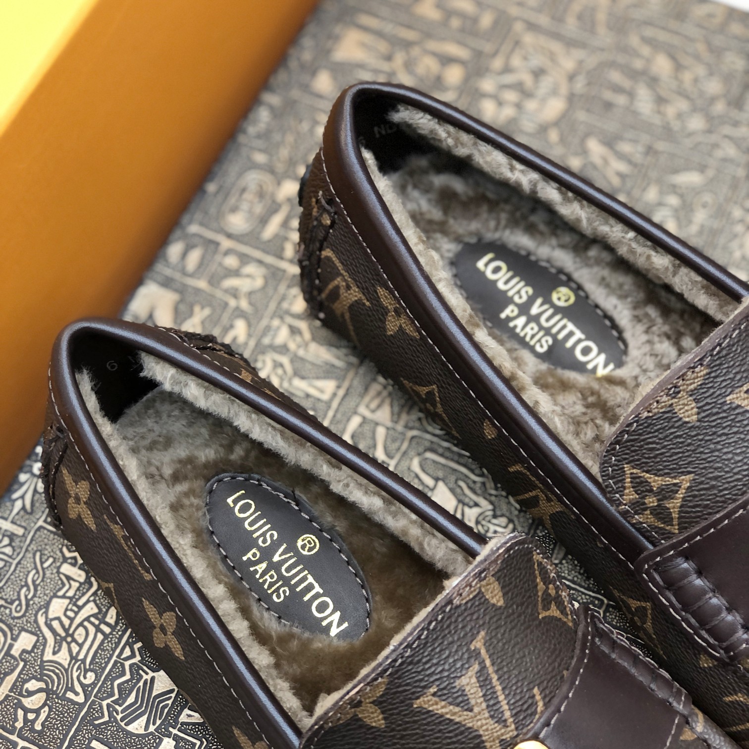 [TOP]Louis Vuitton LV Autumn And Winter Men's Flat Shoes - Brown