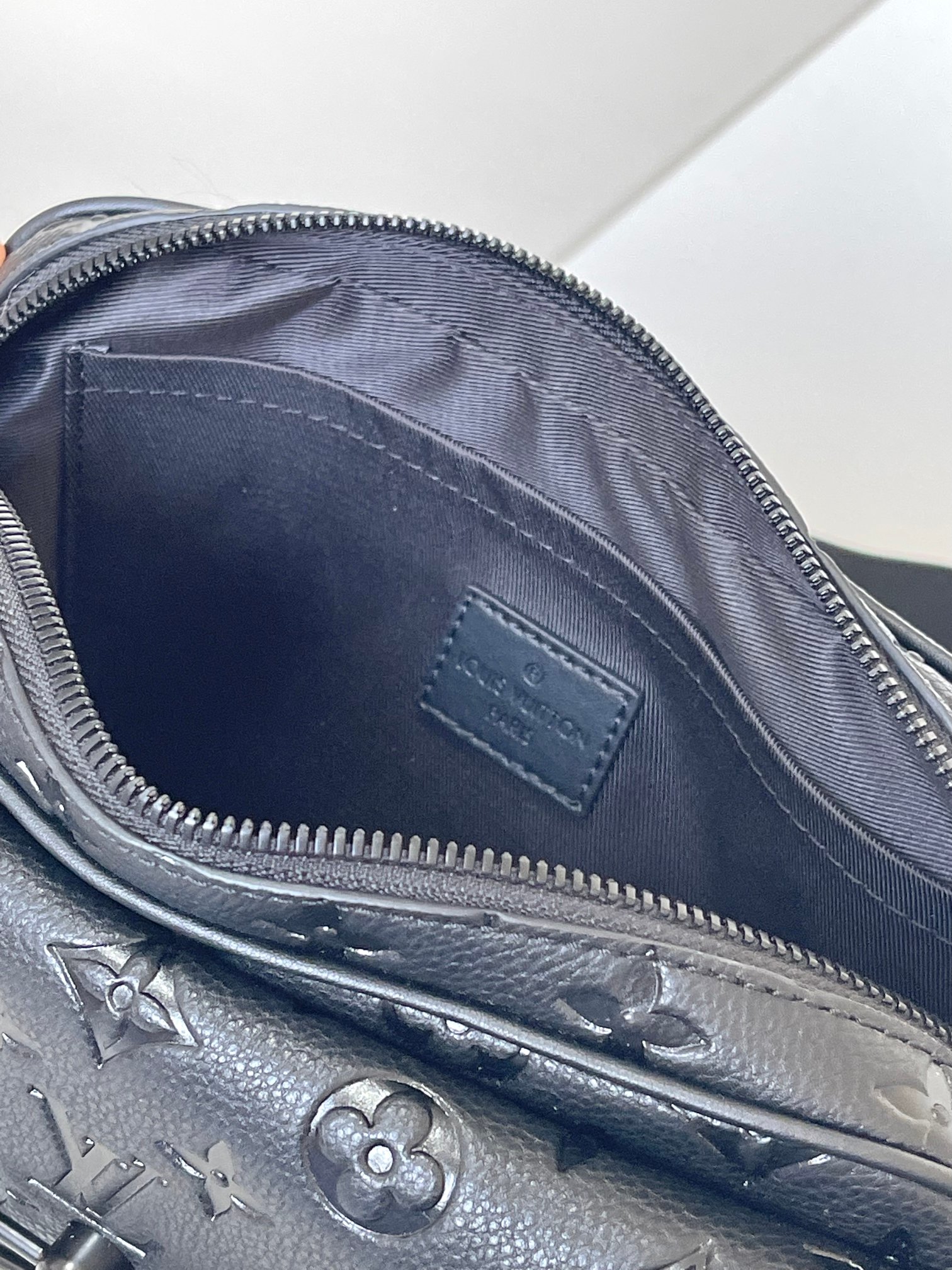 [TOP] Louis Vuitton LV Monogram Leather Steamer Messenger Bag  24x17x5CM-Black