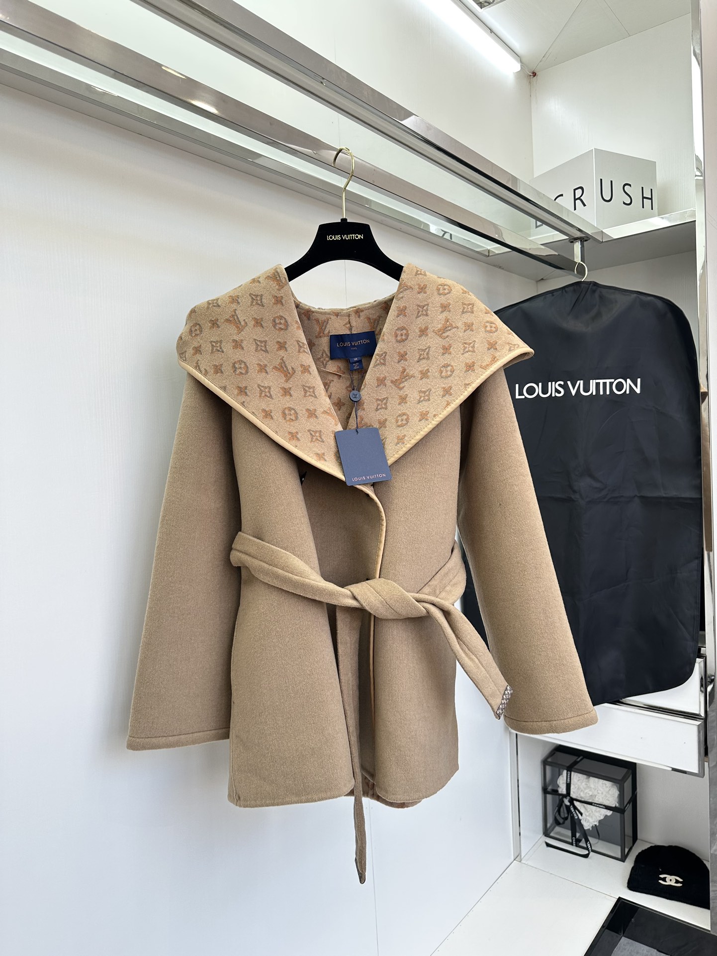 [TOP] Louis Vuitton LV Signature Double Face Wrap Coat 【99% Wool】 - Collection